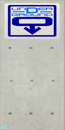 Sims 2 — Underground Exit Concrete Wallings - Ind by flashmaster — The UnderGround sign is a symbol of both safety and