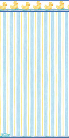 Sims 2 — Ducky Wallpapers - Blue Stripe by foxysensei — Cute duckies wallpaper for your Sim's nurseries or children's