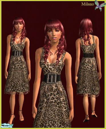 Sims 2 — Colorful day dresses - animal print by milanokat — Mesh by Liana number 086