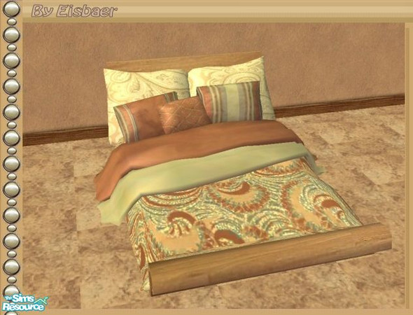 Sims 2 — SIP de Luxe Bedroom - Bed by Eisbaerbonzo — Opulent bed with silk and satin cushion.