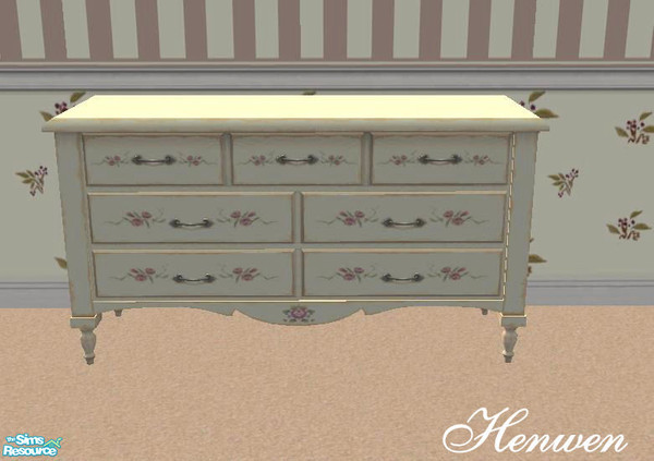 Sims 2 — Country Dresser White by Henwen — A whiter shade than the original. Still has that antiqued look.