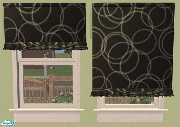 Sims 2 — Black and White Blinds - 'White Circles' by jeni — A Black background with overlapping white circles. A recolour