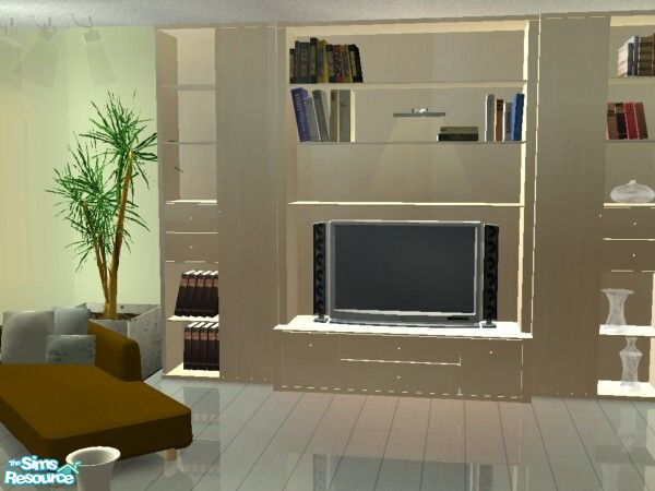 Sims 2 — Supreme Living - bookcase 2 by MysticVelvet — bookcase in lightwood with decorative ornaments.