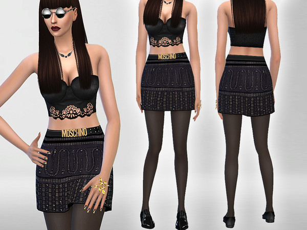 Sims 4 — Embellished Fall Skirt 2 by Pinkzombiecupcakes — Fancy and refined mini skirt for your beauties.^^^^ For a
