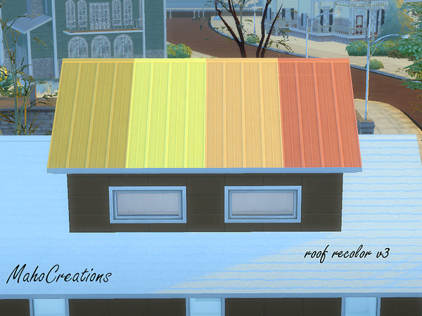 Sims 4 — Roof Recolor v3 by MahoCreations — 4 new bright and shiny colors