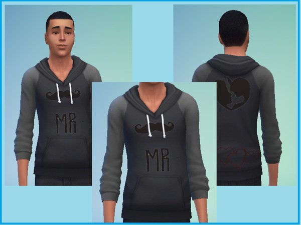 Sims 4 — Male Mr Couple Hoodie by CuppySyrup — Sims 4 male Couple Hoodie -Sims 4 -CAS Standalone -Works in Basegame.