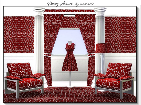 Sims 3 — Daisy Leaves_marcorse by marcorse — Abstract design: 6petal daisy or 3-lobe leaves? a cutout design which could