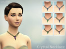Sims 4 — Gallena Crystal Necklace by Gallena — Beautiful golden or silver medieval necklace with colored crystal.
