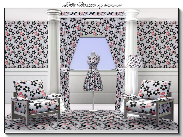 Sims 3 — Little Flowers_marcorse by marcorse — Fabric pattern little flowers in red and blue.