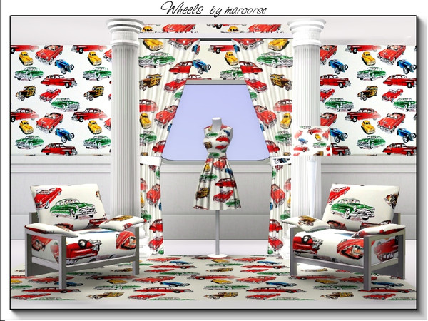 Sims 3 — Wheels_marcorse by marcorse — Themed pattern - classic motors for your revhead Sim.