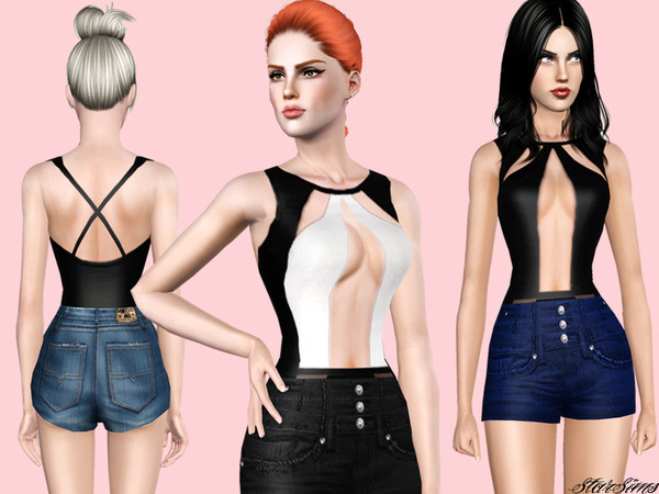 Sims 3 — Bodysuit(top) by StarSims — The perfect outfit for a party or date. Include bodysuit (as top). Customizable. -