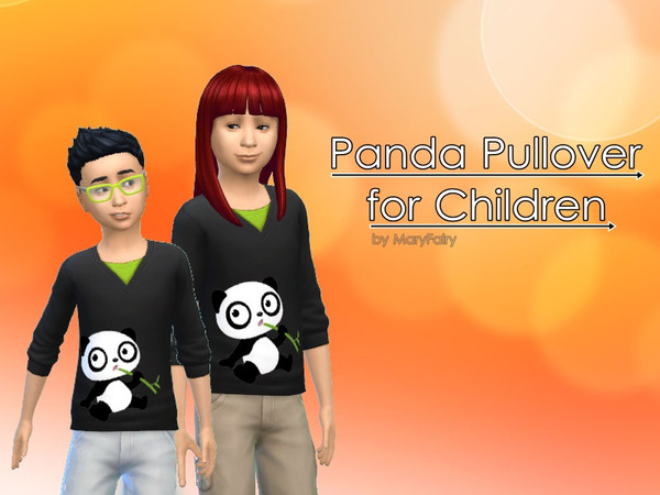 Sims 4 — Panda Pullover for Children by MaryFairy — This is a cute unisex pullover for children with a little panda on
