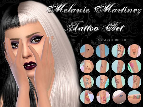 Sims 4 — Melanie Martinez Tattoo Set by Overkill_Simmer — If you want to check whats going on, please follow