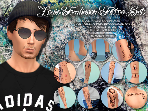 Sims 4 — Louis Tomlinson Tatoo Set by Overkill_Simmer — For more downloads, or suggestions, please follow