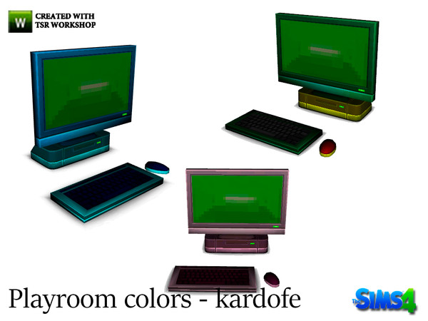 Sims 4 — kardofe_Playroom colors_Computer by kardofe — Recolor computer game 