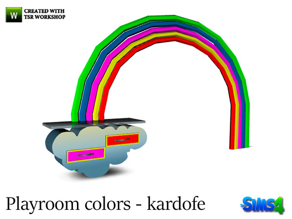 Sims 4 — kardofe_Playroom colors_EndTable by kardofe — Table-shaped cloud that comes a rainbow