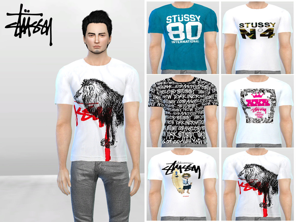 The Sims Resource - Stussy Crew Tees