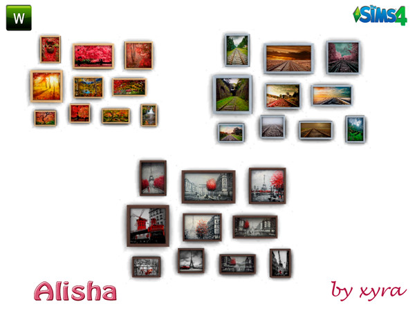Sims 4 — xyra Alisha paintings by xyra332 — painting set with wooden frame, has 3 different textures, is new mesh. It