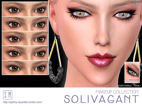 Sims 4 — [ Solivagant ] - Eyeshadow by Screaming_Mustard — A very subtle yet enchanting eyeshadow in 5 shades. For