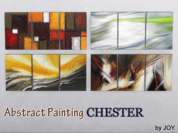 Sims 4 — Living Chester -Abstract Painting  by Joy6 — Abstract stylish painting Color options : 4