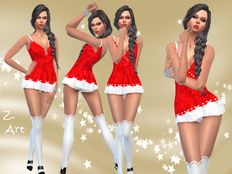 Sims 4 - Surprise by Zuckerschnute20 - A sweet outfit in shiny satin and lo...