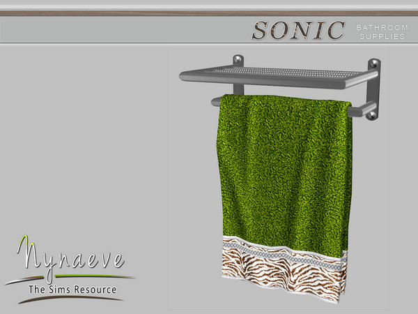 Sims 4 — Sonic Towel Rack by NynaeveDesign — Sonic Bathroom Supplies - Towel Rack Located in: Decor - Clutter Decor -