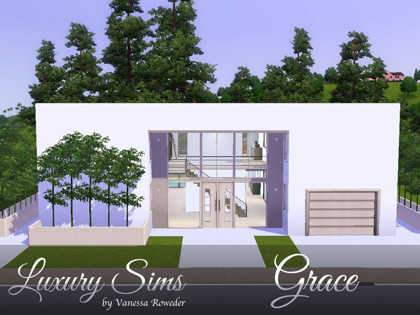 Sims 3 — Grace by vanessaroweder — Grace is a modern house with 3 bedrooms, 3 closets, 3 bathrooms, 1 half bath, kitchen,
