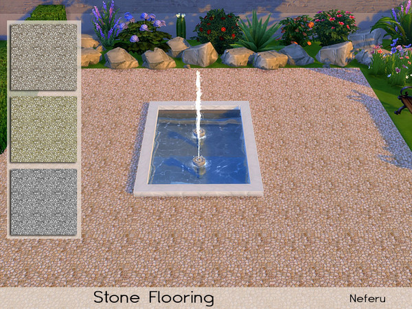 Sims 4 — Stone flooring by Neferu2 — Stone flooring_4 color options