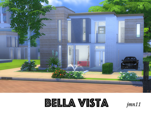 Sims 4 — Bella Vista by jmn11 — Urban, modern home featuring four bedrooms, two bathrooms and an open plan living area.