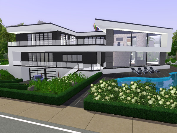 Sims 3 — Modern Villa REQUEST by gabi892 — Modern Villa REQUEST is another large unique modern villa on two floors.
