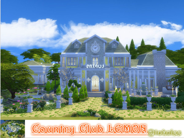 Sims 4 — Country Club LEMON by leetoku — A big SPA center for your new town(Windenburg),there are: spa( VIP massage