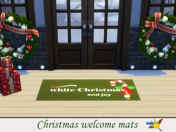 Sims 4 — evi Christmas welcome mat 3 by evi — This is a way to welcome Christmas and Santa as well as elves. Have fun and