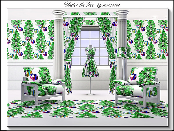 Sims 3 — Under the Tree_marcorse by marcorse — Themed pattern - Traditional tree and Christmas gifts.
