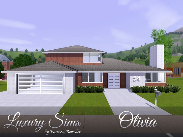 Sims 3 — Olivia by vanessaroweder — Olivia is an optimal house with 2 bedrooms, 3 bathrooms, kitchen, dining room, living