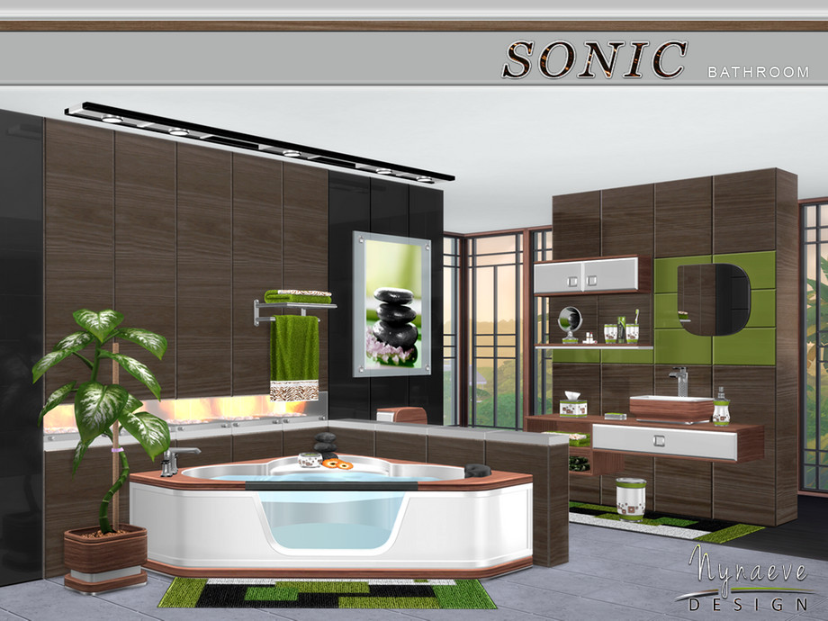 The Sims Resource Sonic Bathroom - How To Put A Big Tub In Small Bathroom Sims 4 Cc