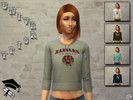 Sims 4 — University by Bettyboopjade — Set sweaters for women, printed logos major American universities. Recoloration