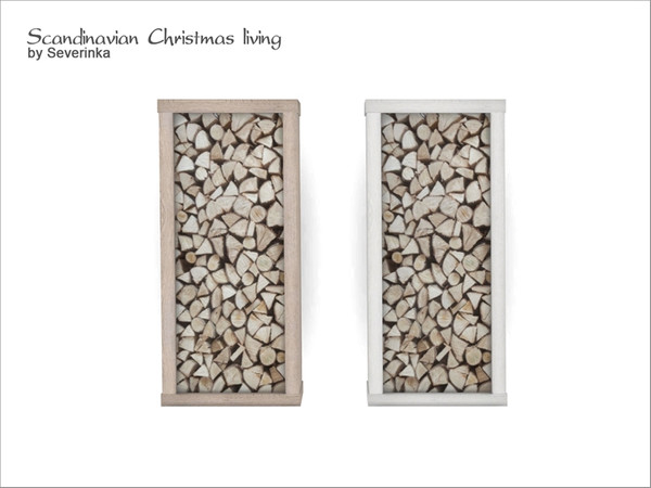 Sims 4 — [Scandinavian Christmas living] Shelf with woods by Severinka_ — Shelf with woods a set of 'Scandinavian