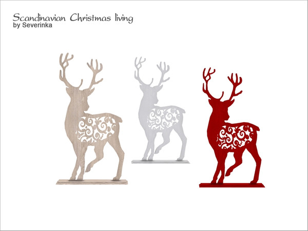 Sims 4 — [Scandinavian Christmas living] Deer statue by Severinka_ — Deer statue a set of 'Scandinavian Christmas Living'