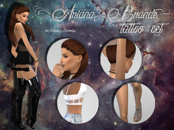 Sims 4 — Ariana Grande Tattoo Set by Overkill_Simmer — For more downloads or suggestions, please visit