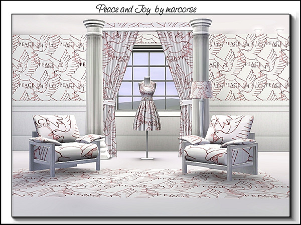 Sims 3 — Peace and Joy_marcorse by marcorse — Themed pattern: the dove and olive branch symbol of peace, with additional