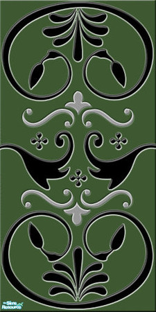 Sims 2 — Victorian Wall Panels - Emerald by earthgirluk03 — Victorian Panels in Emerald - earthgirluk03