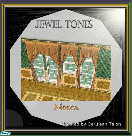 Sims 2 — Jewel Tone Curtains - Mocca by Cerulean Talon — Deep, elegant jewel tones enhance any room and what better to