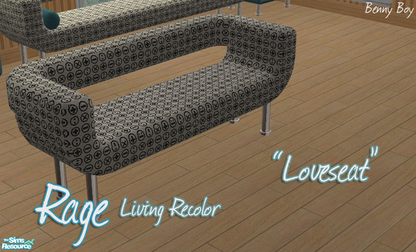 Sims 2 — 'Rage' Living - Teal - Loveseat by Benny Boy — 