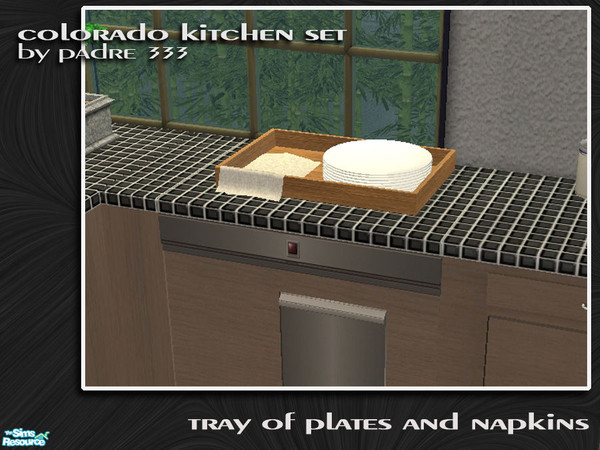 Sims 2 — Colorado Kitchen - Tray of Plates by Padre — Contemporary and warm. New kitchen set by padre333. Created with