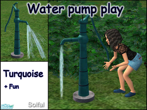 Sims 2 — Water Pump Play Turquoise by solfal — Adults, teens and children will be able to turn on the water, toddlers