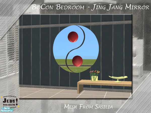 Sims 2 — Judy_BoCon Bedroom - JingJang Mirror by judyhugsnoopy — Recolor of Sasilia MahJongg Bedroom Set. Please download