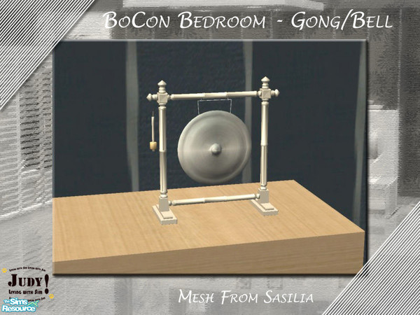 Sims 2 — Judy_BoCon Bedroom - Gong/Bell by judyhugsnoopy — Recolor of Sasilia MahJongg Bedroom Set. Please download the