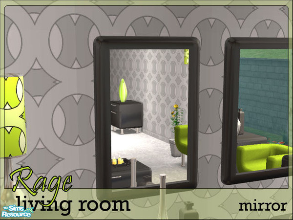 Sims 2 — 'Rage' Black Mirror by prin6je — Black metal mirror.