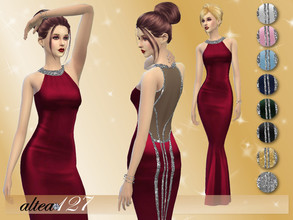 Sims 4 — Bright Night by altea127 — Long silky shiny dress to beautify your Sims for parties and Holidays