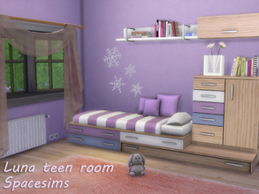Sims 4 — Luna teen room by spacesims — This teen room is a dream come true for the lovers of soft colors. Luna teen room